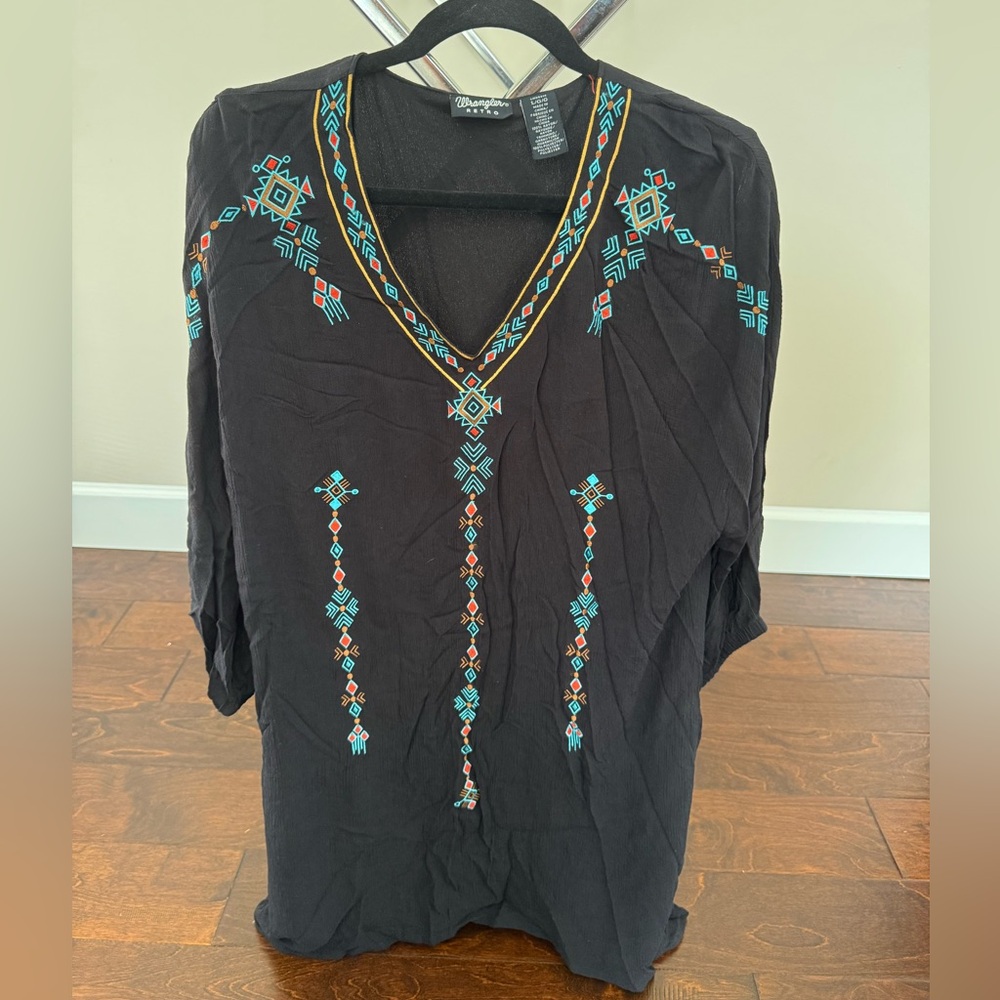 Chaps Black Embroidered Women's Dress